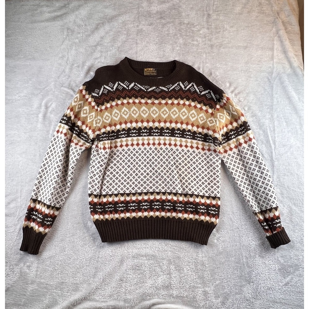 Vtg Pelham Acrylic Sweater Men's M Nordic Style Winter Preppy